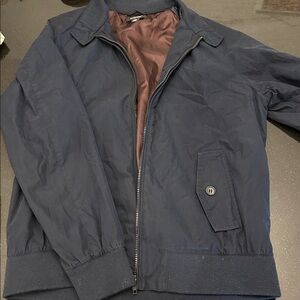 Nordstrom Dark Blue Jacket with Brown Lining